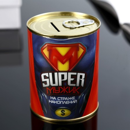 Pigger Bank Metal "Super Man" 7.3x9.5 cm