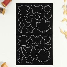 A set of curly patterns Assorted, adhesive, sheet 24.5 × 14.5 cm, 18 pcs, black color