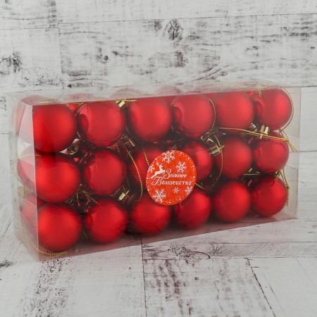 Set of balls plastic D-4 cm, 36 pcs "cool" red-1