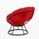Armchair "Donut" with a red pillow, a black stand, 55 x 40 x 61 cm
