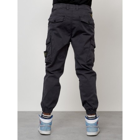Cargo jeans men, size 46-48, dark gray color-11