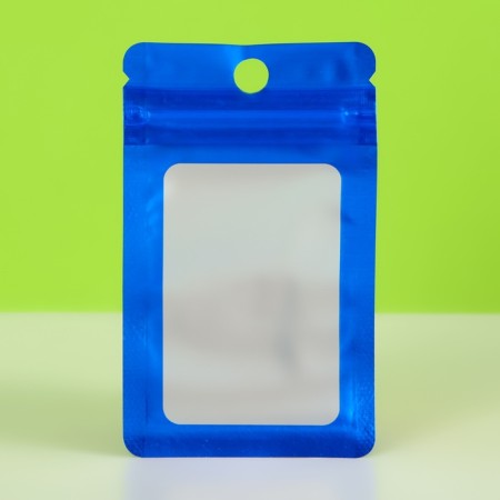 SIP-LOK package with a window, with Euroslot, blue, 9.5 x 5.5 cm-2