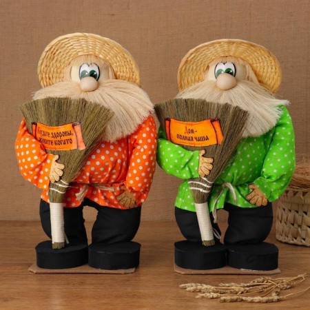 Amulet - brownie "Ivanovich with a broom", h = 40 cm, mix