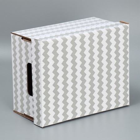 Gift folding white, packaging, “zigzags”, 32.2 x 25.2 x 16.4 cm-2
