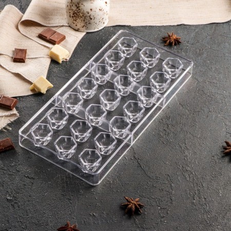 Konfinetta Chocolate Form "Secret", 27.5 × 17.5 × 2.5 cm, 21 cells (2.5 × 2.2 × 2 cm)-1