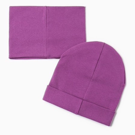 Children's cap KAFTAN with snood, rr 50-54, purple-3