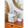 Storage basket with handles of the shade "marble", 20 × 20 × 24 cm, white-gray color