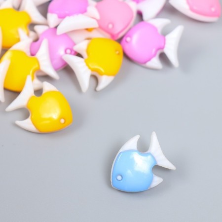 Set of buttons of decorative plastic "Bright fish" set 20 pcs 1.5x1.8 cm mix-1