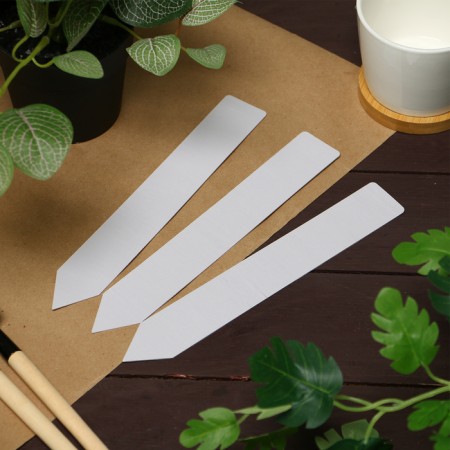 Garden tags for marking, 20 cm, set 10 pcs., Plastic, white, Greengo-4