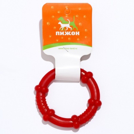 Ring of a relief of thermoplastic rubber, does not sink, 9.5 cm, red-2