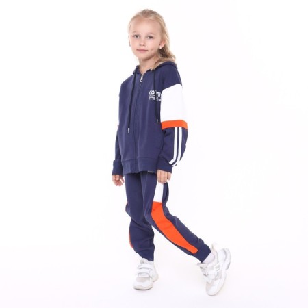 Children's costume (sweatshirt/pants), dark blue color, height 98-104 cm-3