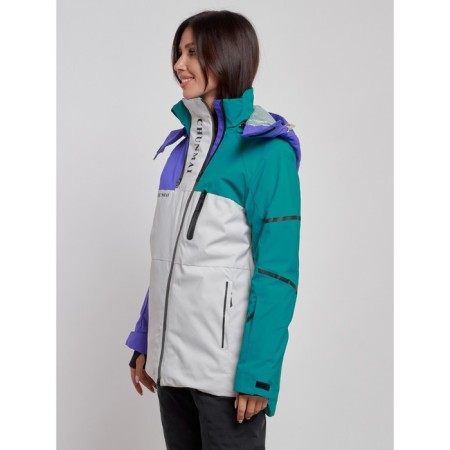 Ski jacket female winter, size 42, dark green color-1