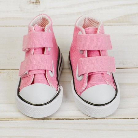 Velcro doll sneakers, sole length 7 cm, pink color-2