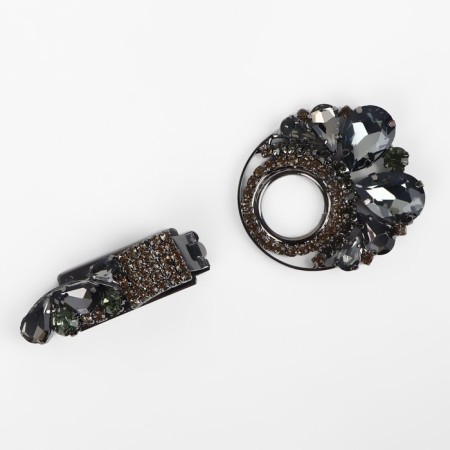 Decorative fastener, 8.5 × 4.4 cm, black/gray color-1