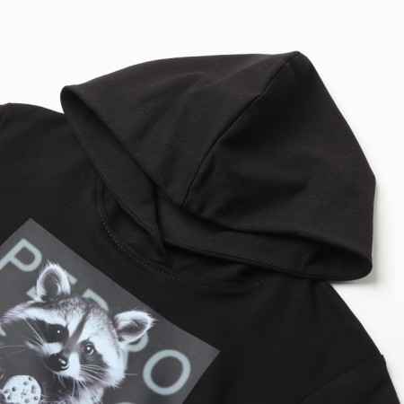 Children's hoodie Minaku: Exclusive Print, Black color, height 122 cm-6