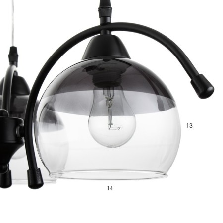 Asson lamp 3he27 40w Black 51x51x60 cm Bayerlux-4