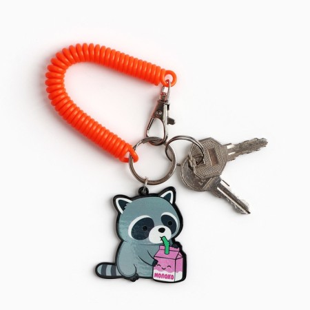 A keychain on the elastic band "Raccoon", 4.8 x 5 cm-3