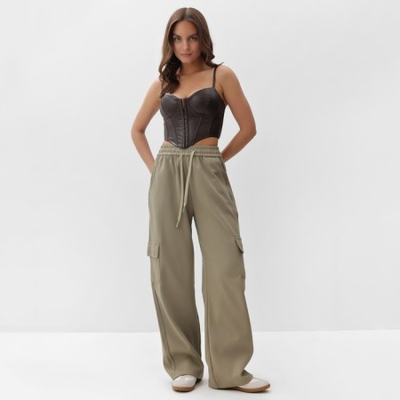 Women's pants mist size l, olive-4