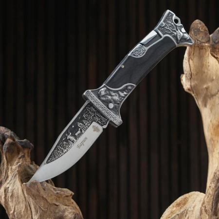 Folding "Barin" steel - 65x13, handle - wood, 23 cm-5