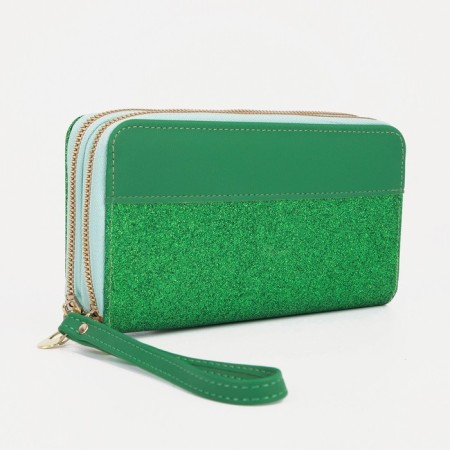 Women's wallet on lightning, green color