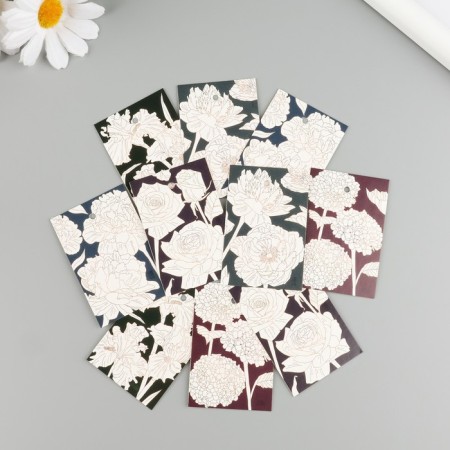 Cardboard "Golden Flowers" set 10 pcs (5 species) 4x6 cm-1