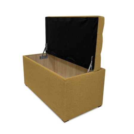 Puff with a lid and weighting, 800 × 400 × 420 mm, Velur Dream, Yellow color-2