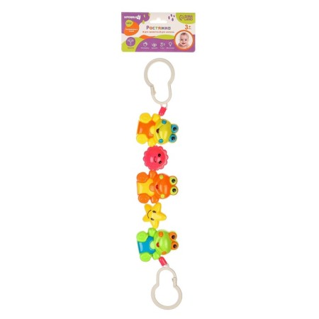 Stretching on the stroller/crib "frogs", 3 toys, color mix, crush me-4