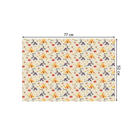 Bathroom mat "Festive fox", anti -slip, size 52x77 cm-1