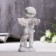 Figure Polystone "Angel with a basket of pink roses" 10x3.5x5 cm