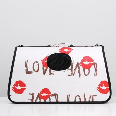 Bag - Animal Carriage "Love", size L, white, 53 x 21 x 29 cm-1