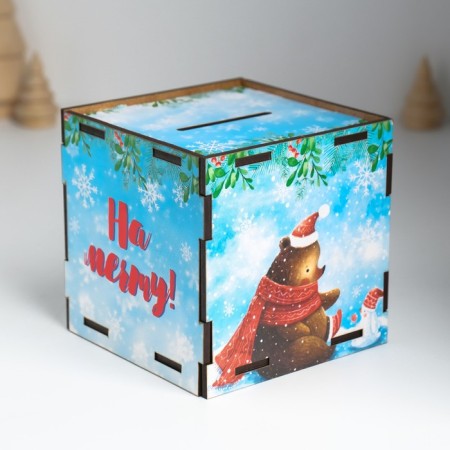 New Year's piggy bank Cube "I smoke for a dream" 10x10x10 cm