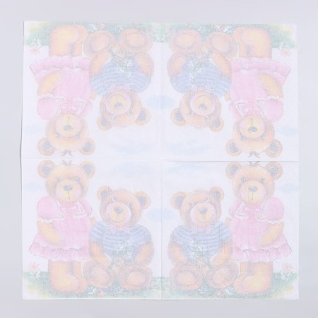 Paper Napkins "Bear", 33x33 cm, set 20 pcs-2