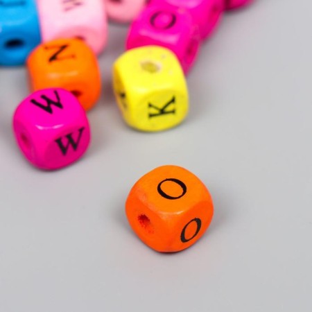 Beads for creativity tree "Alphabet on cubes" set of 30 pcs 1x1 cm-2