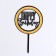 Topper "Happy Birthday", Circle, Black-Black-Golden Color