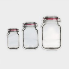 A set of packages for storing the products of the share, fastener ZIP-Lock, 3 pcs, 15 × 9.5 cm, 19.5 × 11.7 cm, 24.4 × 14.5, the color is transparent