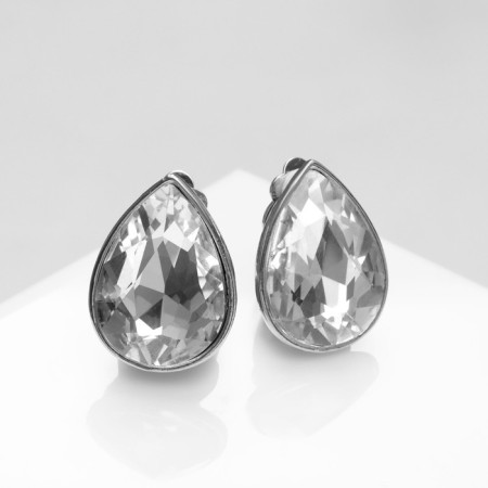 Clips "Party" drops, white color in silver-1