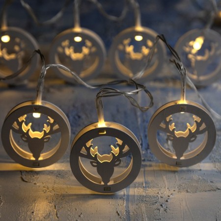 Garland “thread” 2 m with nozzles “deer”, ip20, transparent thread, 10 LED, warm white glow, AAH2