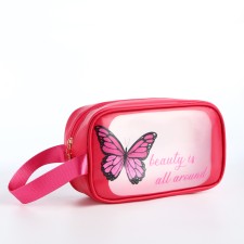 Lightning cosmetic bag, raspberry color