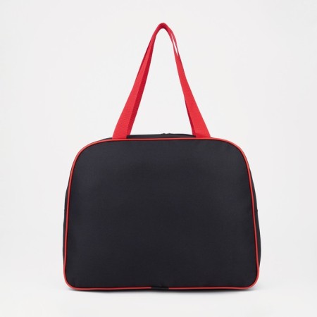 Sports bag with lightning, without lining, external pocket, black/red color-1