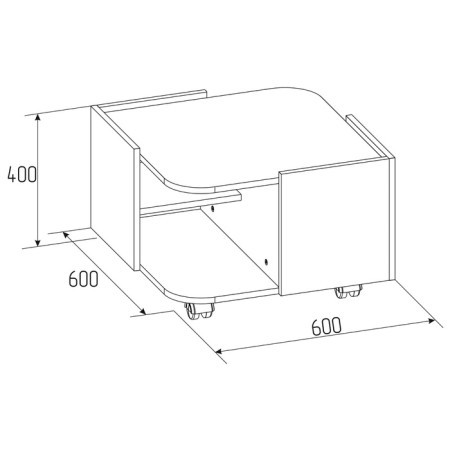 Journal table "Flex 16", 600 × 600 × 400 mm, the color of the oak shavinigan-1