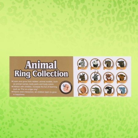 Game ring "Animal World" 3.5 × 4.5 × 2.5cm, 12 species, mix-15