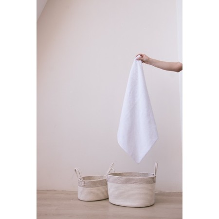 Set of storage baskets, manual weaving, cotton, 2 pcs: 30 × 22 × 16 cm, 37 × 28 × 21 cm-9