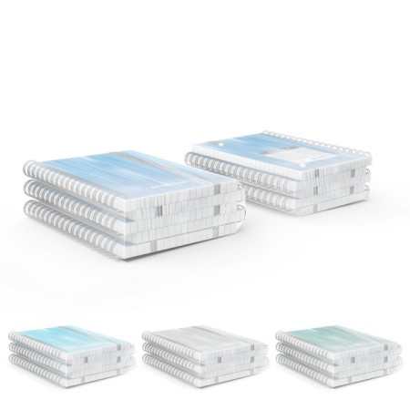 Notebook A6 (120 x 146 mm), 80 sheets in a cage on the crest Erichkrause "Ice Metallic", plastic cover, elastic band, offset unit, white 100%, mix-12