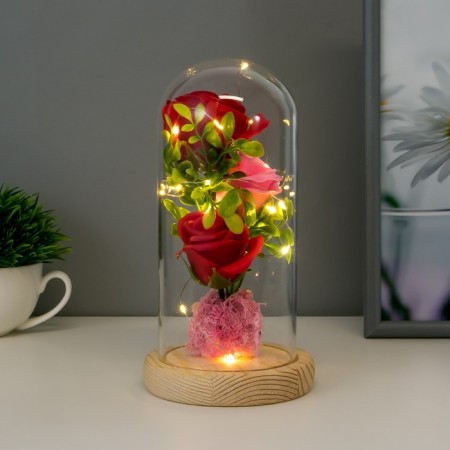 Night Call "Three Roses" LED from batteries 3haaa 11x11x21.5 cm Risalux-1