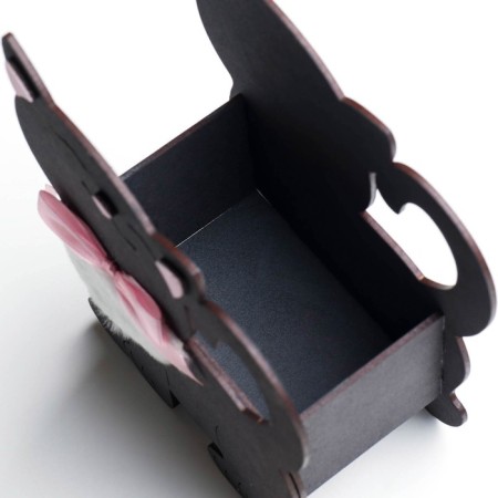 Kashpo wooden "cat" 14.5x7x18.5 cm black-3