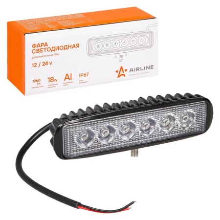 Farah LED rectangular AIRLINE, 6 LED, directed light, 18W, 157x42x40, 12/24V