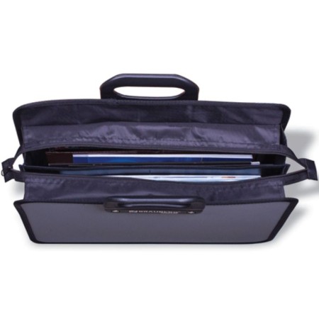 Plastic portfolio A4 BRAUBERG "Prime Minister", 390 x 315 x 120 mm, 3 compartments, on lightning, gray-2