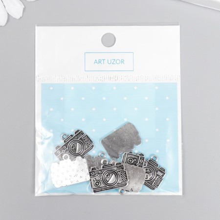 Decor for creativity Metal "camera" silver 2x1.6 cm-3