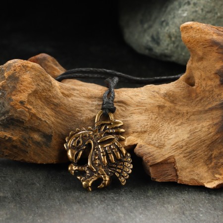 Protective amulet "Eagle Aztecs" No. 31, 25x28mm, metallic