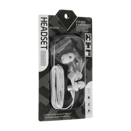 Headphones CB-53, wired, vacuum, microphone, 1 m, jack 3.5 mm, white-3
